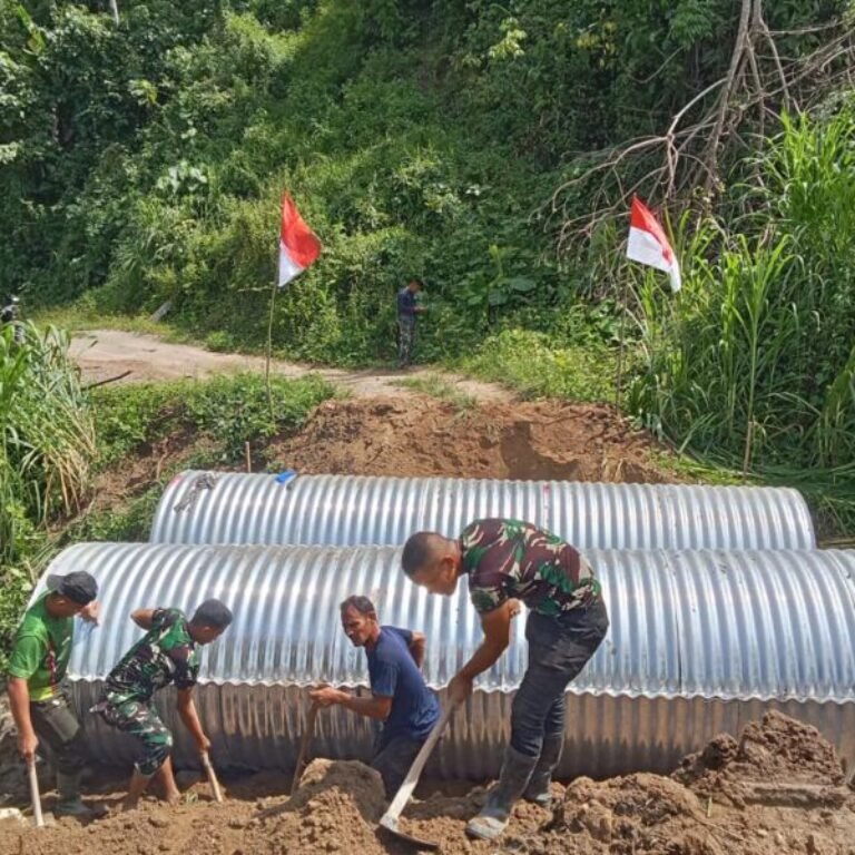 Sukses di Tripa Makmur, TNI Lanjutkan Pembangunan Jembatan Aramco di Beutong Ateuh Benggalang
