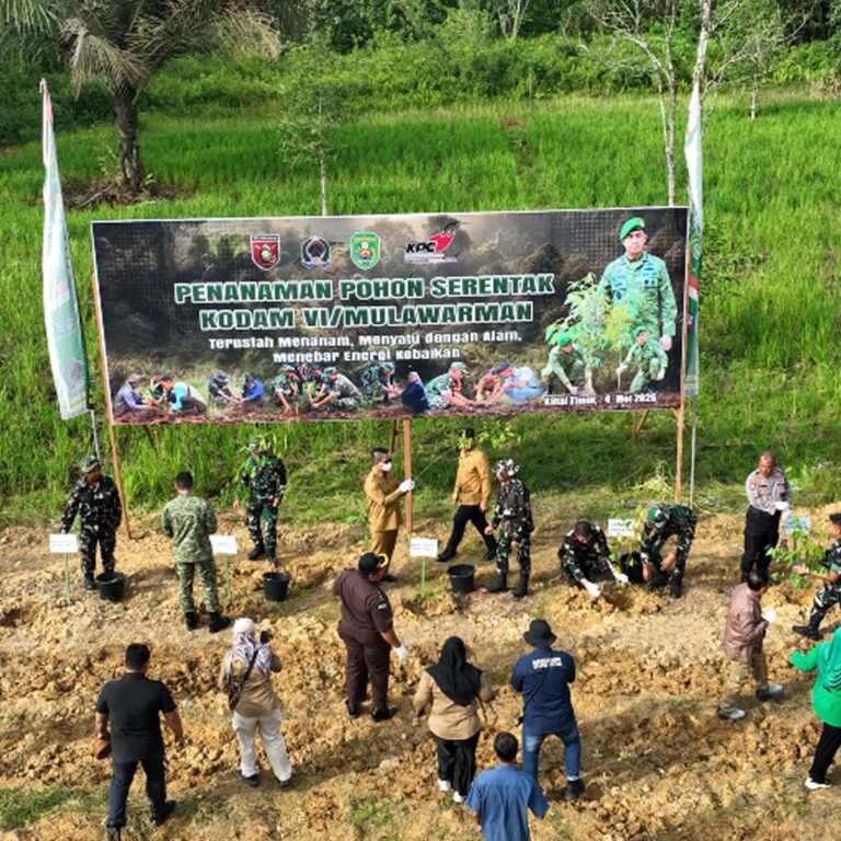 Kodim 0909 Kutai Timur Ikuti Penanaman Pohon Serentak Kodam VI/Mulawarman