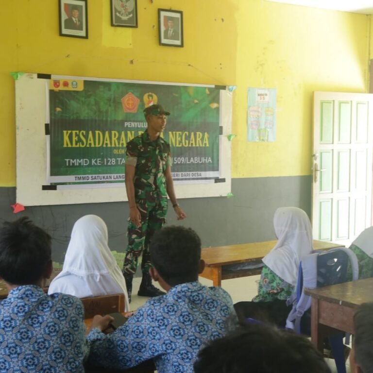Pendidikan Karakter Jadi Fokus TMMD ke-128, Siswa Maffa Dibekali Wawasan Kebangsaan