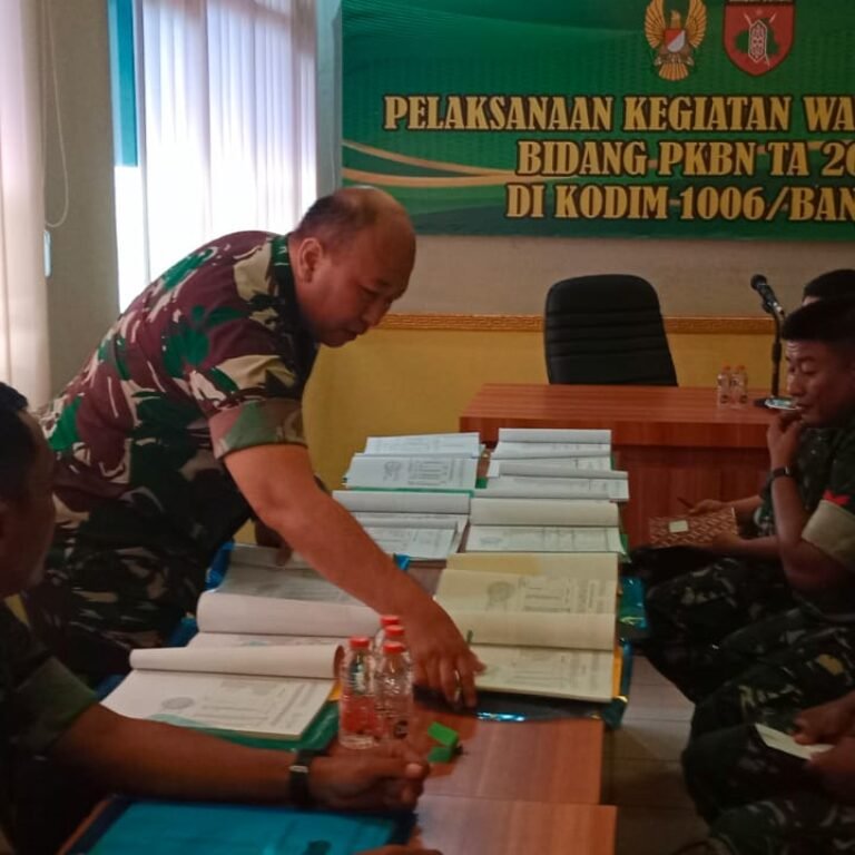 Kodim 1006/Banjar dan Jajaran Kodim Wilayah Lakukan Evaluasi Program Pembinaan Teritorial Bersama Wasev Sterad