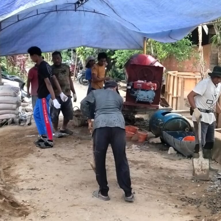Semangat Kemanunggalan TNI dan Rakyat Warnai Pembangunan Jembatan Garuda Hulu Sungai Utara