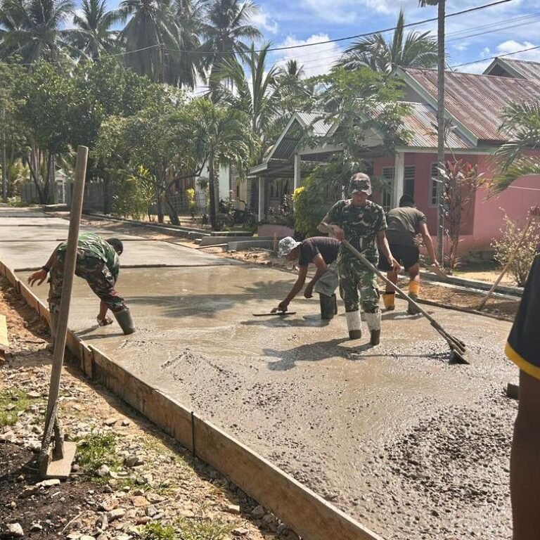 Progres Jalan Rabat Beton TMMD Boalemo Tembus 300 Meter, Akses Warga Desa Hutamonu Kian Membaik