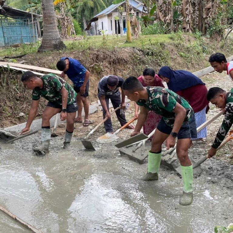 Satgas TMMD Kodim 1316/Boalemo Percepat Pembangunan Jalan Beton Demi Akses Warga