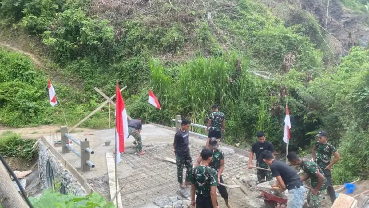 Kodim 0116/Nara Genjot Penyelesaian Jembatan Aramco untuk Pulihkan Akses Warga Pedalaman Nagan Raya