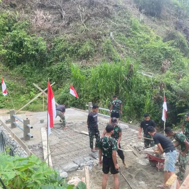 Kodim 0116/Nara Genjot Penyelesaian Jembatan Aramco untuk Pulihkan Akses Warga Pedalaman Nagan Raya