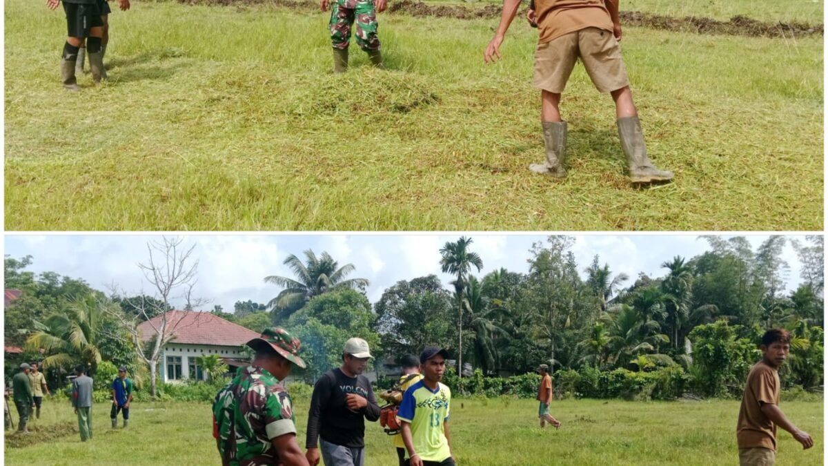 Babinsa Kodim 0115/Simeulue Jadi Penggerak Kebersihan Lingkungan di Kuala Bhakti