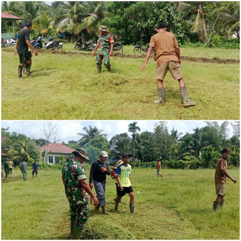Babinsa Kodim 0115/Simeulue Jadi Penggerak Kebersihan Lingkungan di Kuala Bhakti