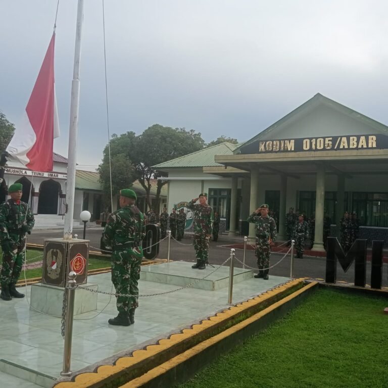 Upacara Bendera Kodim 0105/Abar Berlangsung Khidmat, Prajurit Perkuat Nasionalisme