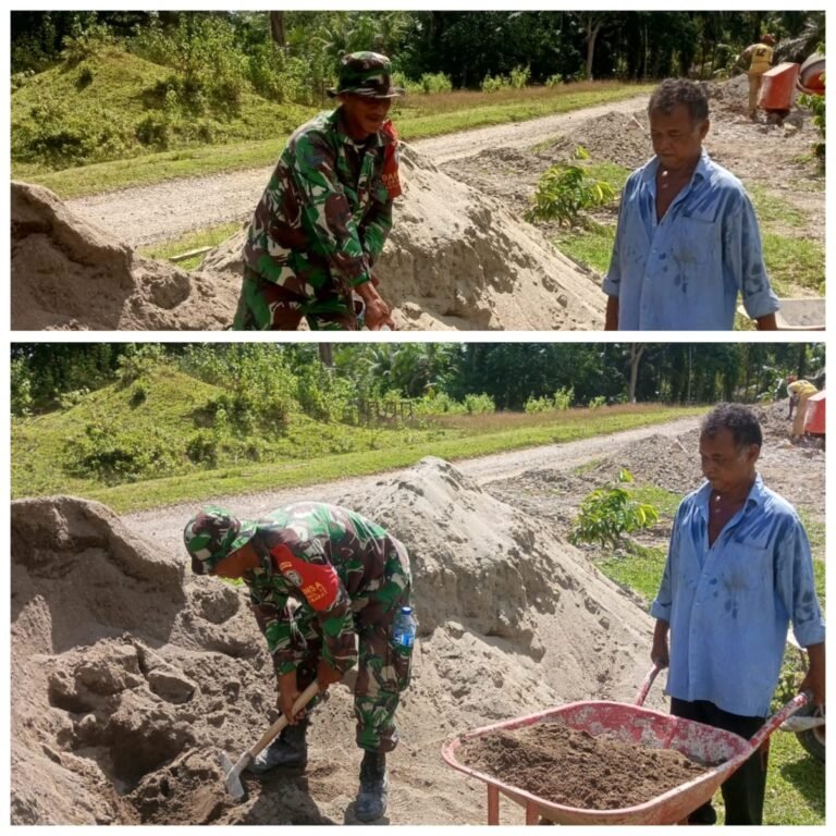 Wujud Kepedulian TNI, Sertu Nurman Turun Langsung Bantu Bangun Rumah Warga