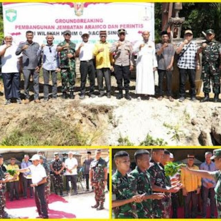 Jajaran Korem 012/TU Dukung Percepatan Infrastruktur Lewat Groundbreaking Jembatan di Aceh Singkil