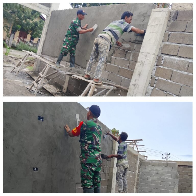Sertu Pendi Turun ke Lokasi, Karya Bakti TNI Warnai Pembangunan Rumah di Desa Binaan