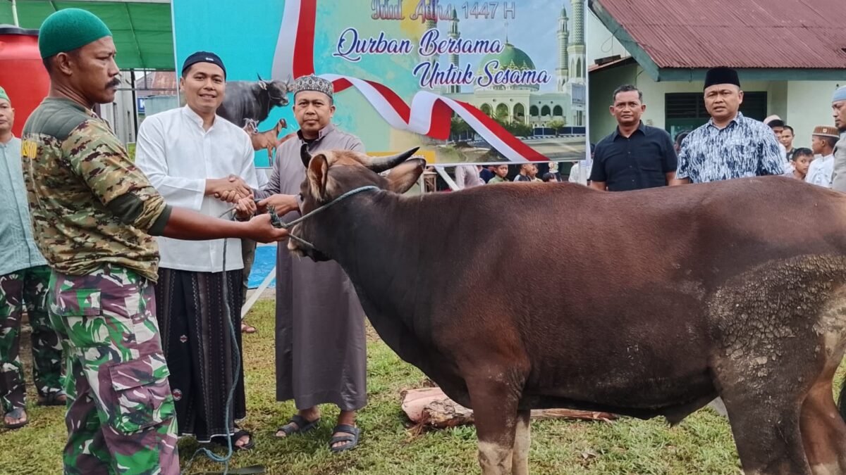 Semangat Berbagi, Kodim 0909/Kutai Timur Gelar Pemotongan Hewan Kurban di Makoramil Sangatta