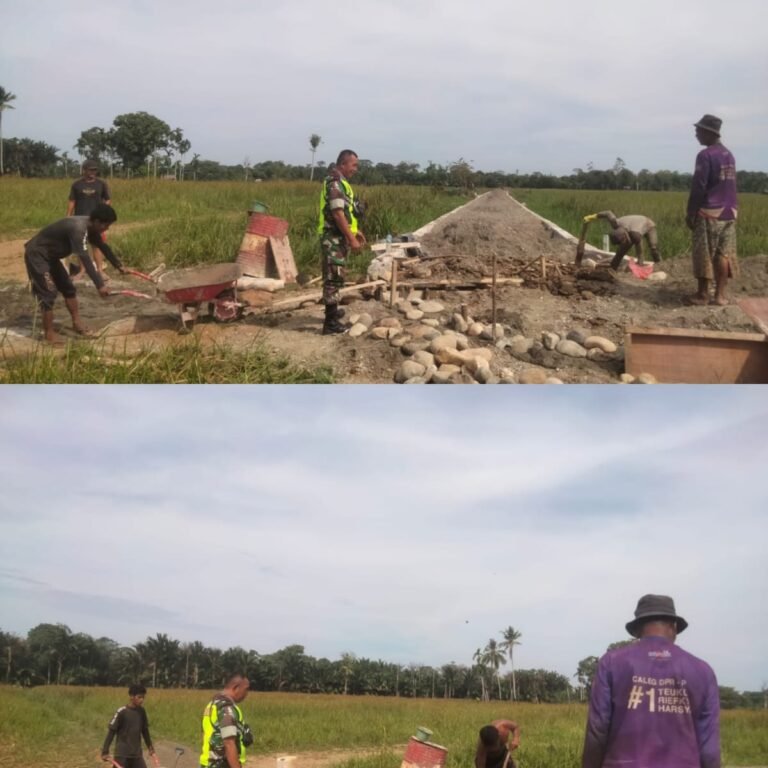 Gotong Royong Warga dan Babinsa Percepat Pembangunan Jalan Kebun