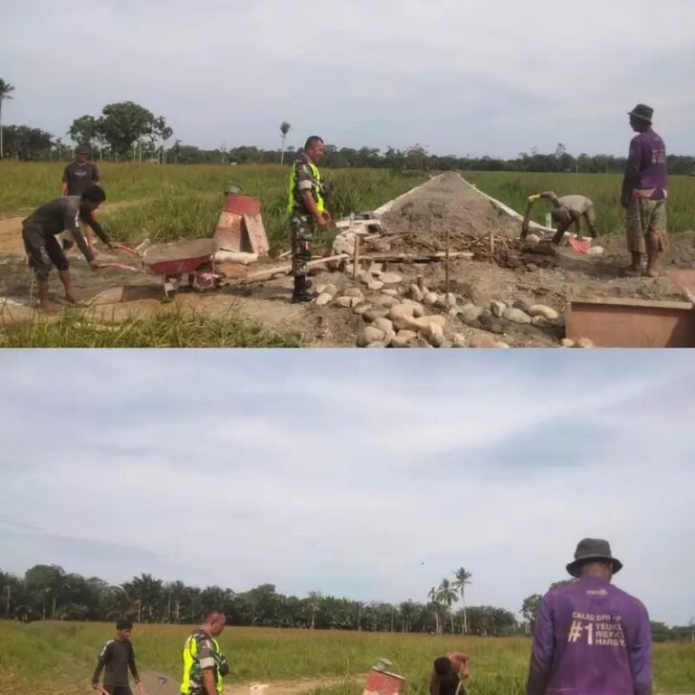 Jalan Kebun Desa Pungki Dikebut, Babinsa Kodim 0105/Aceh Barat Pantau Progres Pekerjaan