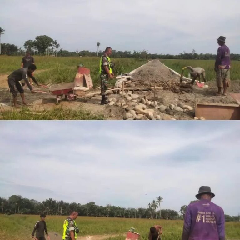 Pembangunan Jalan Kebun di Desa Pungki, Aceh Barat, Dapat Dukungan Babinsa