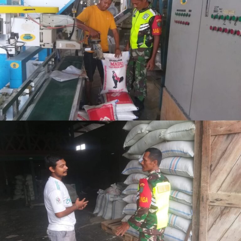 Koramil 03/Kaway XVI Kawal Stabilitas Pangan dengan Pengecekan Stok Beras