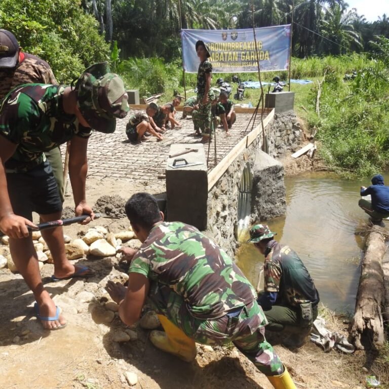 Jajaran Korem 012/Teuku Umar Percepat Pembangunan Jembatan Aramco di Kota Subulussalam