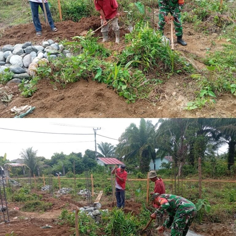 Babinsa Kodim 0105/Aceh Barat Bantu Pengerjaan Pondasi Rumah di Desa Meureubo