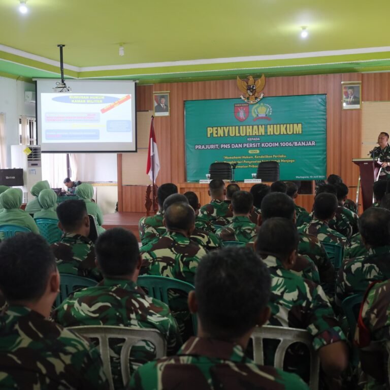 Kumdam XXII/Tambun Bungai Sosialisasikan Hukum ITE, Narkoba dan Disiplin Militer di Kodim 1006/Banjar