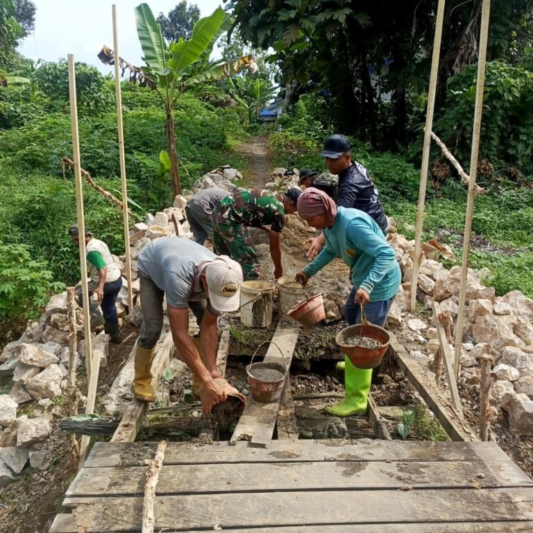 Perkuat Konektivitas Desa, Kodim 1003/HSS Hadirkan Jembatan Beton Yang Lebih Aman