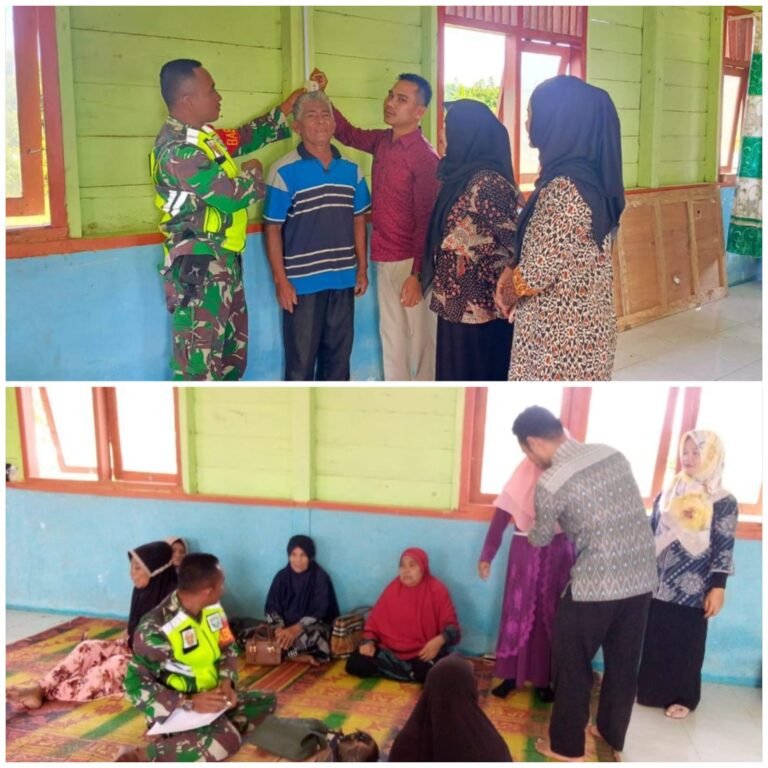 Posyandu Lansia di Kuala Bhakti, Babinsa dan Puskesmas Bersinergi Layani Kesehatan Masyarakat
