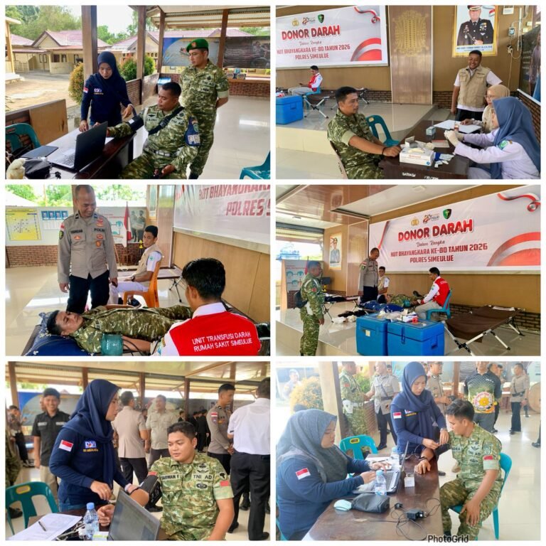 Kodim 0115/Sml Dukung Aksi Kemanusiaan Donor Darah dalam Peringatan HUT Bhayangkara