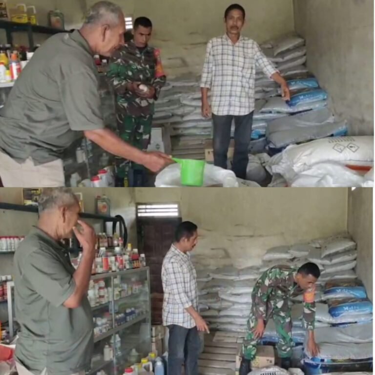 Cegah Kelangkaan Pupuk, Babinsa Lakukan Monitoring di Desa Suwa Awe