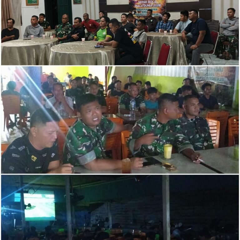 Nobar Piala Dunia 2026 Bersama Kodim 0115 Simeulue, Wujud Nyata Kedekatan TNI dan Rakyat