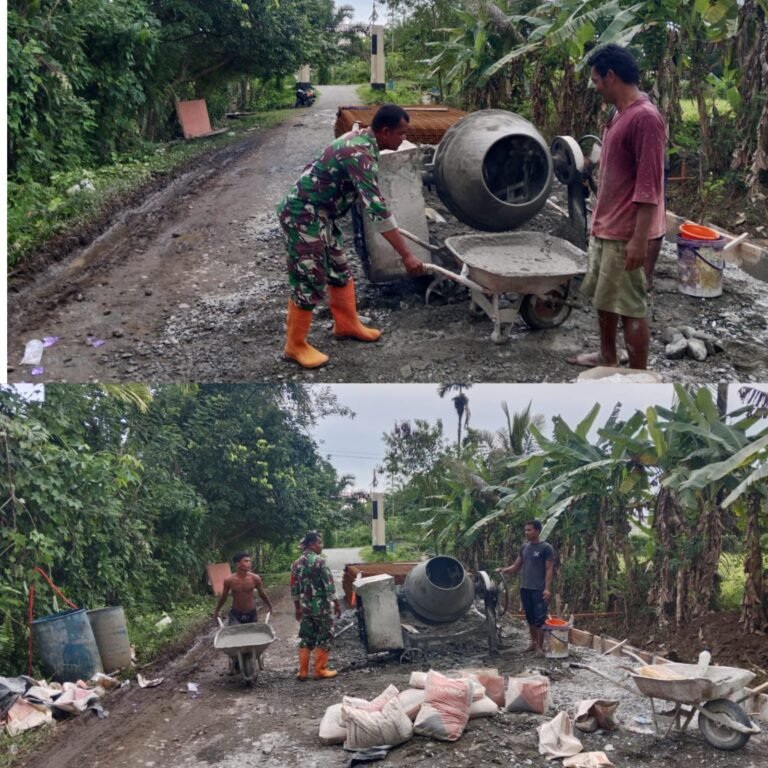 Babinsa Posramil Pante Ceureumen Bantu Warga Wujudkan Irigasi Pertanian yang Lebih Optimal