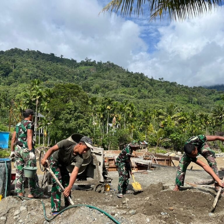 Sinergi TNI dan Masyarakat Percepat Pembangunan Jembatan Perintis
