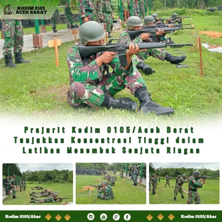 Kodim 0105/Aceh Barat Laksanakan Latihan Menembak Senjata Ringan