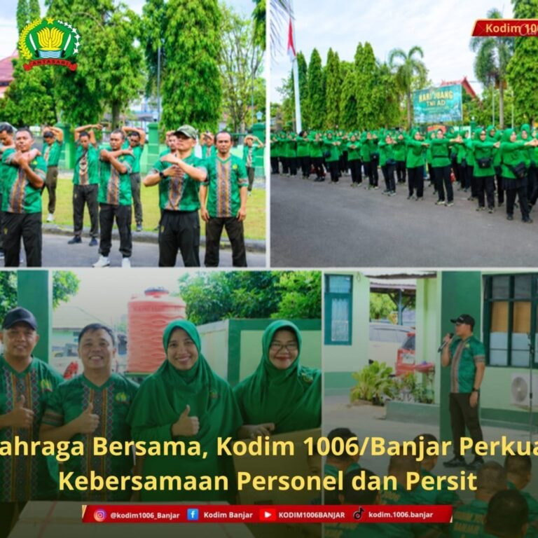 Kodim 1006/Banjar dan Persit Gelar Olahraga Bersama untuk Meningkatkan Kebersamaan