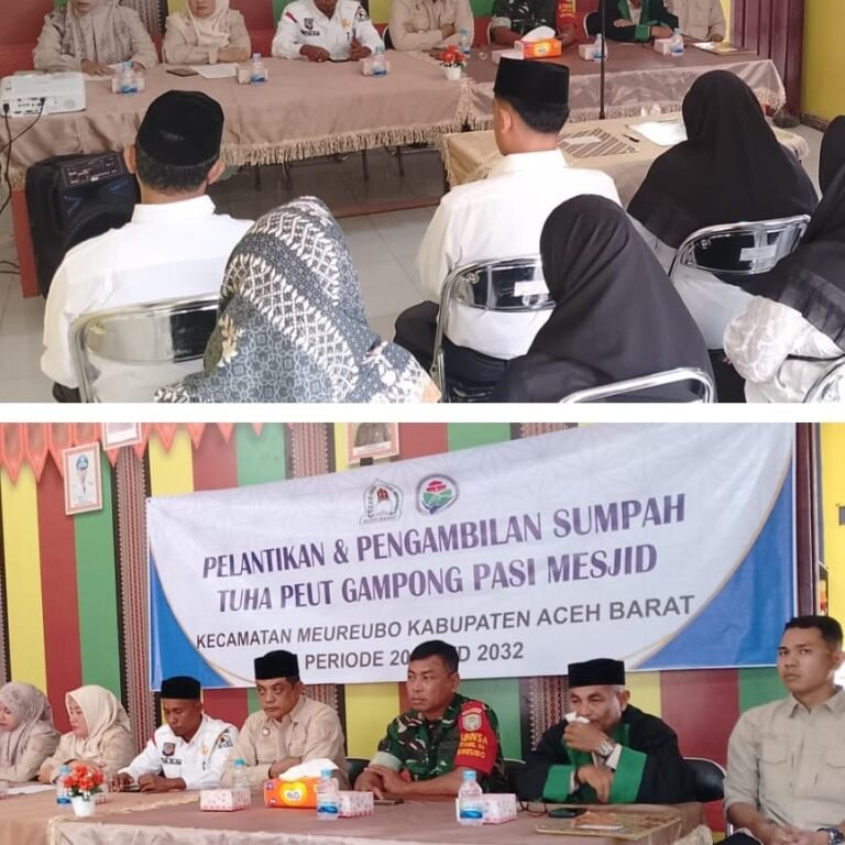 Babinsa Koramil Meureubo Kawal Penguatan Kelembagaan Desa Melalui Pelantikan Tuha Peut