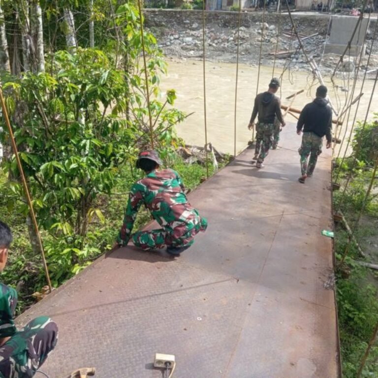 Pembangunan Jembatan Garuda di Nagan Raya Masuk Tahap Krusial, TNI Lepas Struktur Lama