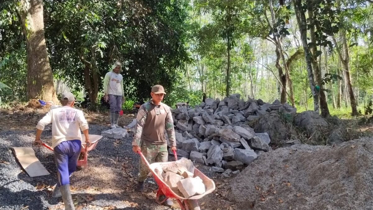 Pembangunan Jembatan Garuda Dipercepat, TNI dan Warga Kompak Bangun Infrastruktur Desa