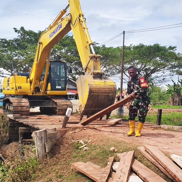 Kodim 1707/Merauke Genjot Pembangunan Jembatan Aramco untuk Dukung Mobilitas Masyarakat