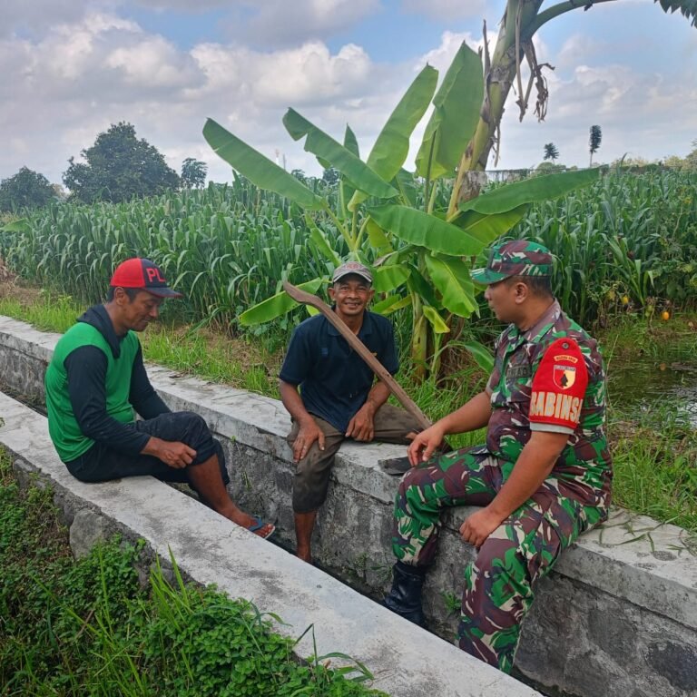 Babinsa Kanigoro Serap Aspirasi Petani Desa Papungan untuk Perkuat Ketahanan Pangan
