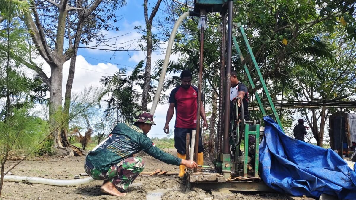 Karya Bakti Skala Besar TNI AD Percepat Pembangunan Sumur Bor untuk Masyarakat Merauke
