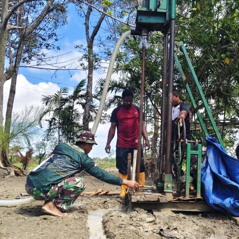Karya Bakti Skala Besar TNI AD Percepat Pembangunan Sumur Bor untuk Masyarakat Merauke