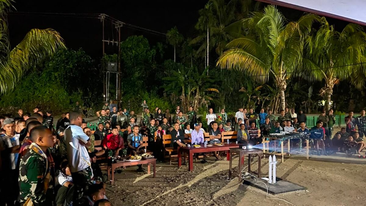 Yonif TP 859/RBK Gelar Nobar Argentina vs Mesir, Pererat Kemanunggalan TNI dan Rakyat