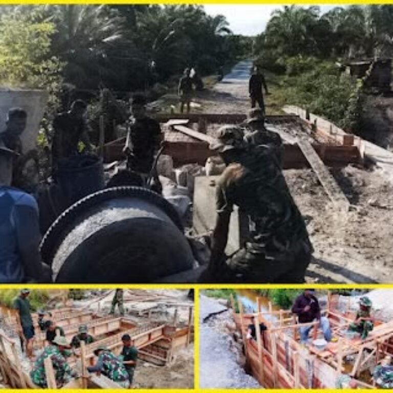 Pengecoran Jembatan Beton Dimulai, TNI Hadir Perkuat Infrastruktur Desa Gosong Telaga Barat