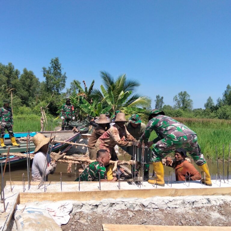 Pembangunan Jembatan Beton Desa Tatah Bangkal Terus Berlanjut Hadapi Medan Menantang