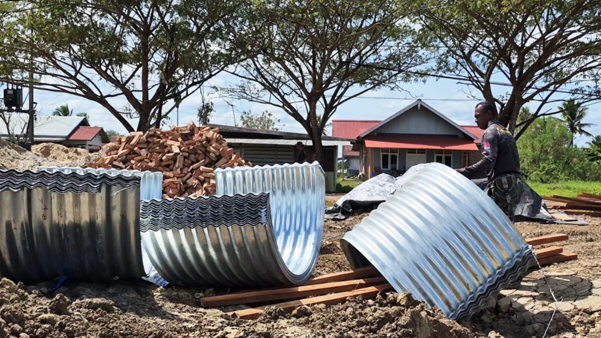 Material Jembatan Aramco Tiba, Kodim 1707/Merauke Percepat Pekerjaan Lapangan
