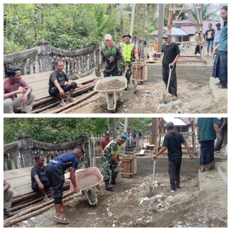 Kemanunggalan TNI dan Rakyat Semakin Kokoh Lewat Karya Bakti di Sungai Mas