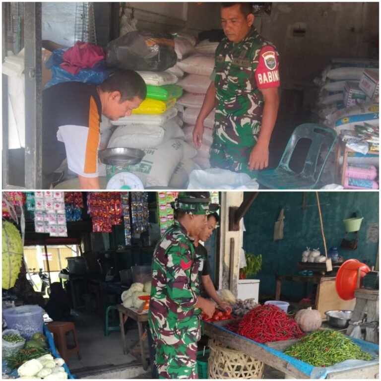 Babinsa Kodim 0115/Simeulue Berinteraksi dengan Pedagang untuk Pantau Harga Pasar