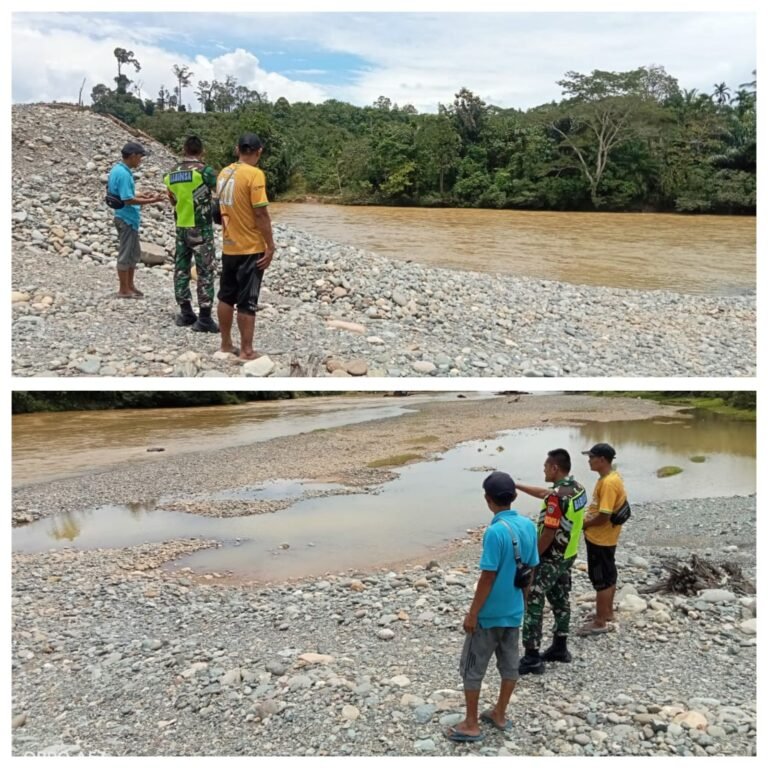 Antisipasi Banjir Saat Cuaca Tak Menentu, Babinsa Cek Kondisi Sungai di Sungai Mas