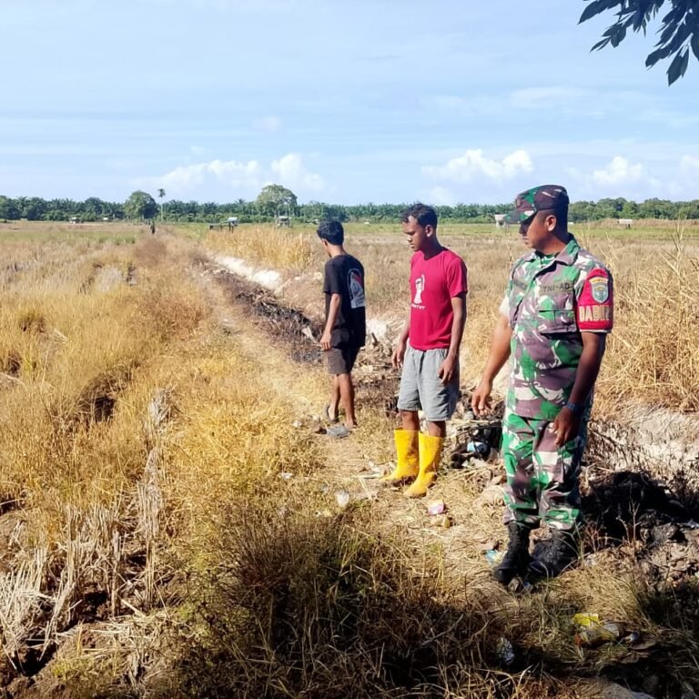 Babinsa Koramil 05/Panga Tampung Keluhan Petani Terkait Kekeringan Sawah Akibat Musim Kemarau
