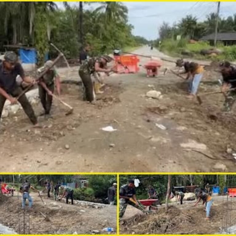 Kolaborasi TNI dan Masyarakat Dorong Progres Pembangunan Jembatan Aramco Terus Maju