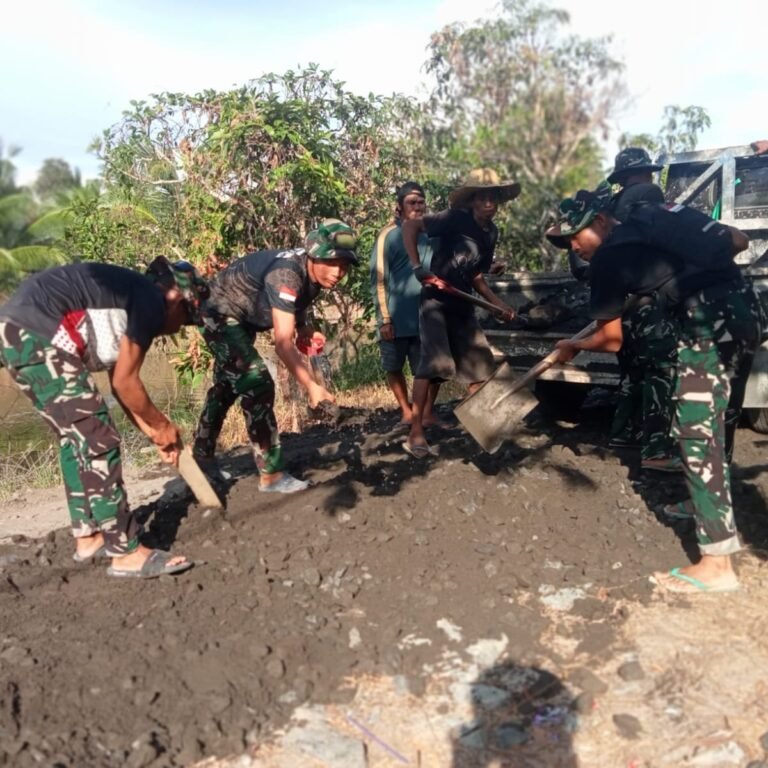 Desa Tamban Bangun Jadi Lokasi Peningkatan Badan Jalan TMMD Ke-129 di Kabupaten Barito Kuala