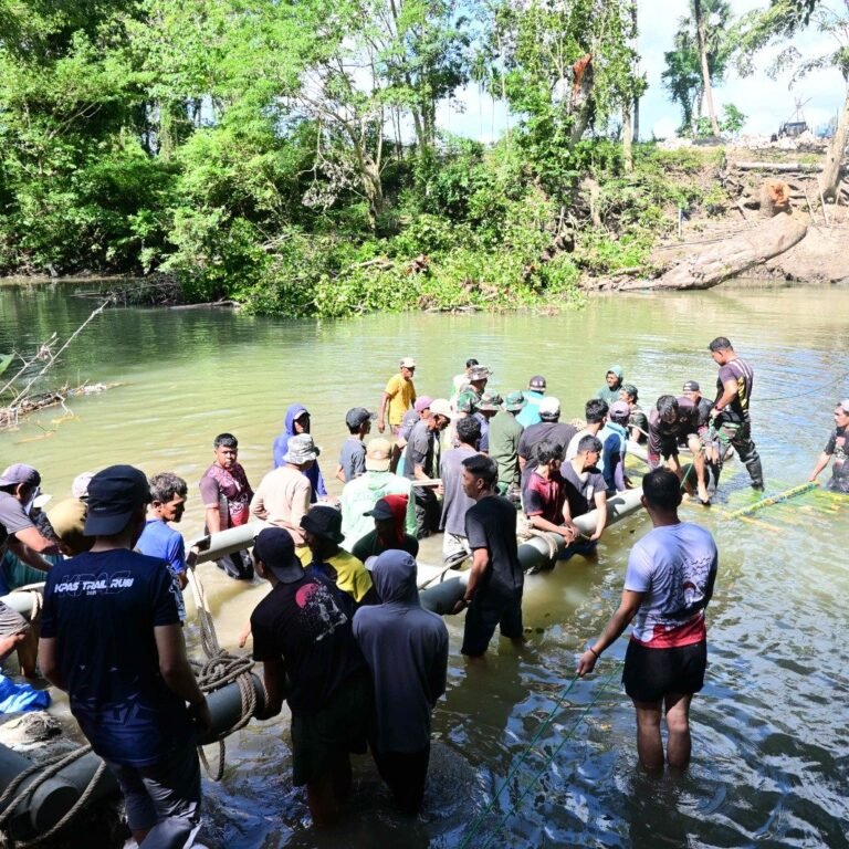 Derasnya Arus Sungai Lemo Tantang Pembangunan Jembatan Gantung di Desa Taddang Palie, Kecamatan Sibulue